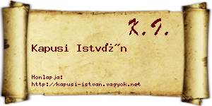 Kapusi István névjegykártya